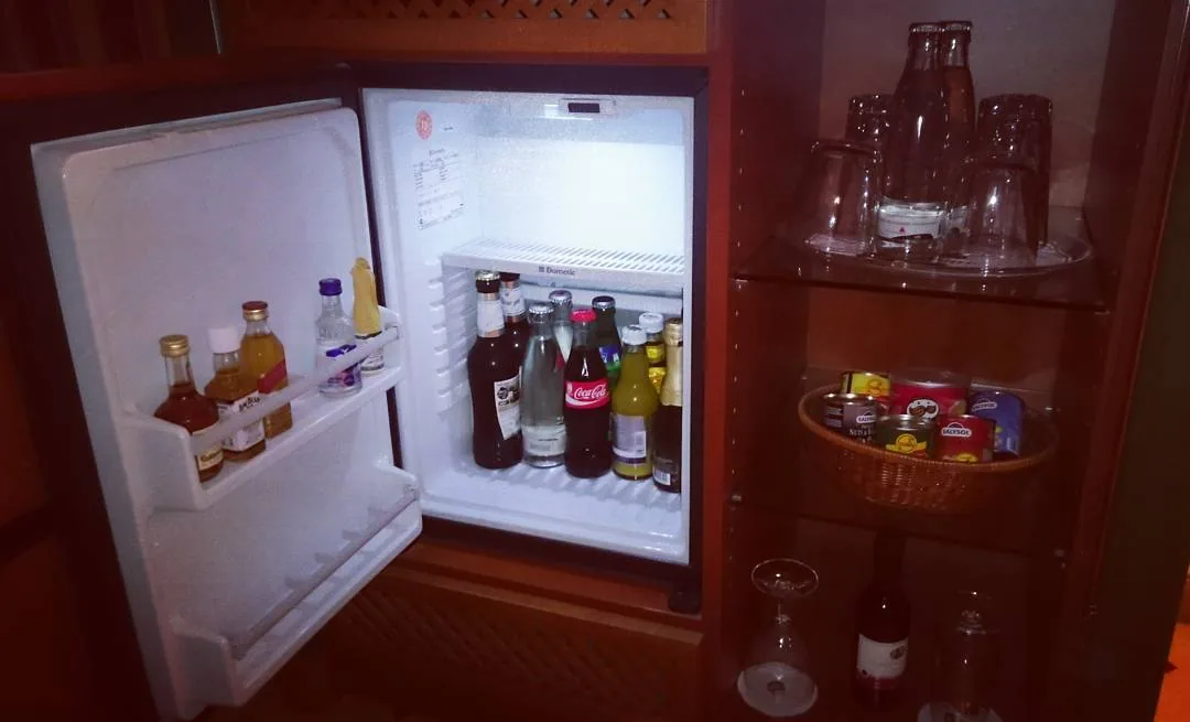 Überraschend gut ausgestattete Minibar